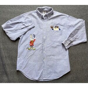 Vintage Acme Clothing Co Looney Tunes Bugs Bunny Golf Taz Oxford Shirt Mens M